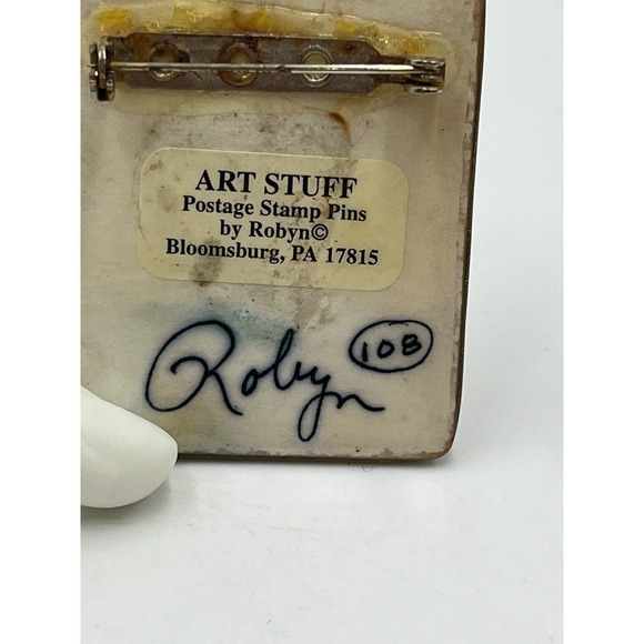 Art Stuff by Robyn 1958 Gardening & Horticulture Postage Stamp Brooch - Picture 6 of 10